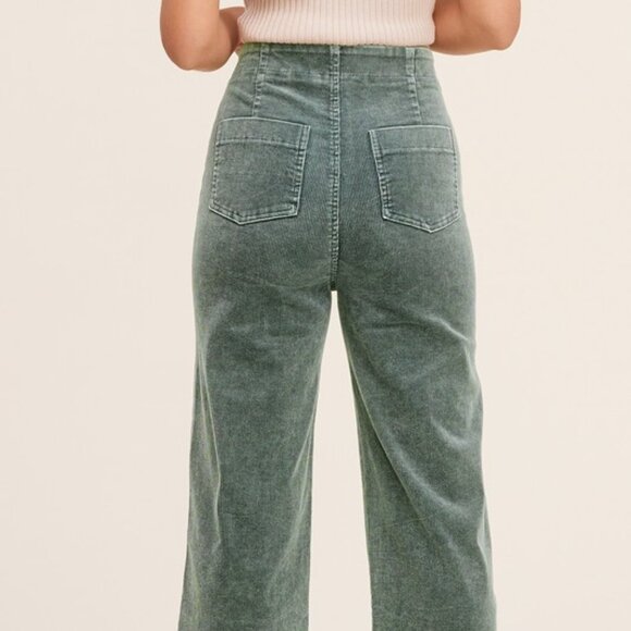 MINERAL WASHED RAW EDGE HEMLINE CORDUROY PANTS - Picture 3 of 4